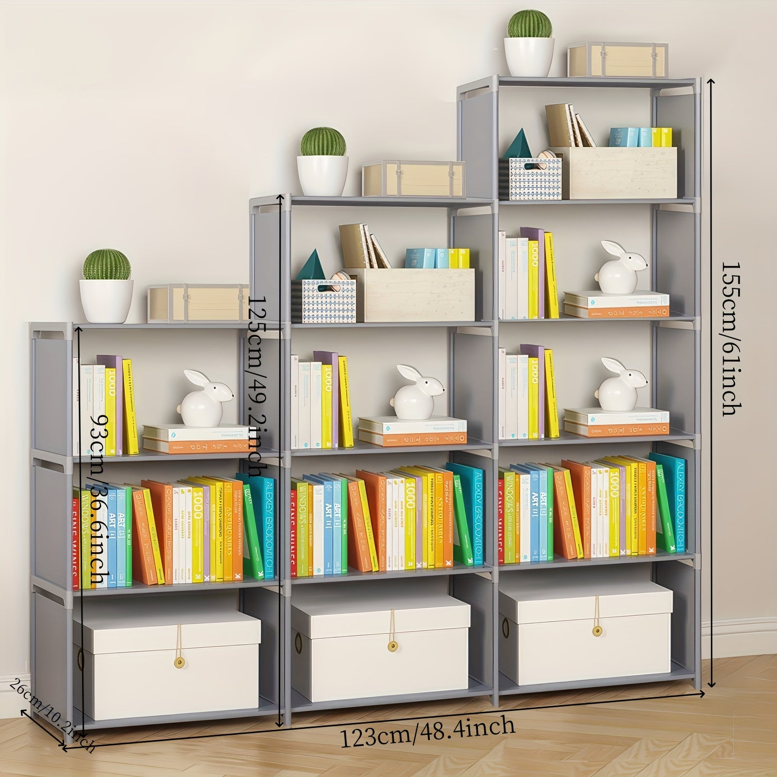 Versatile And Straightforward Bookshelf - Quick to Put Together, Compact Design, Ideal for Home Offices, Student Housing, And Rented Flats