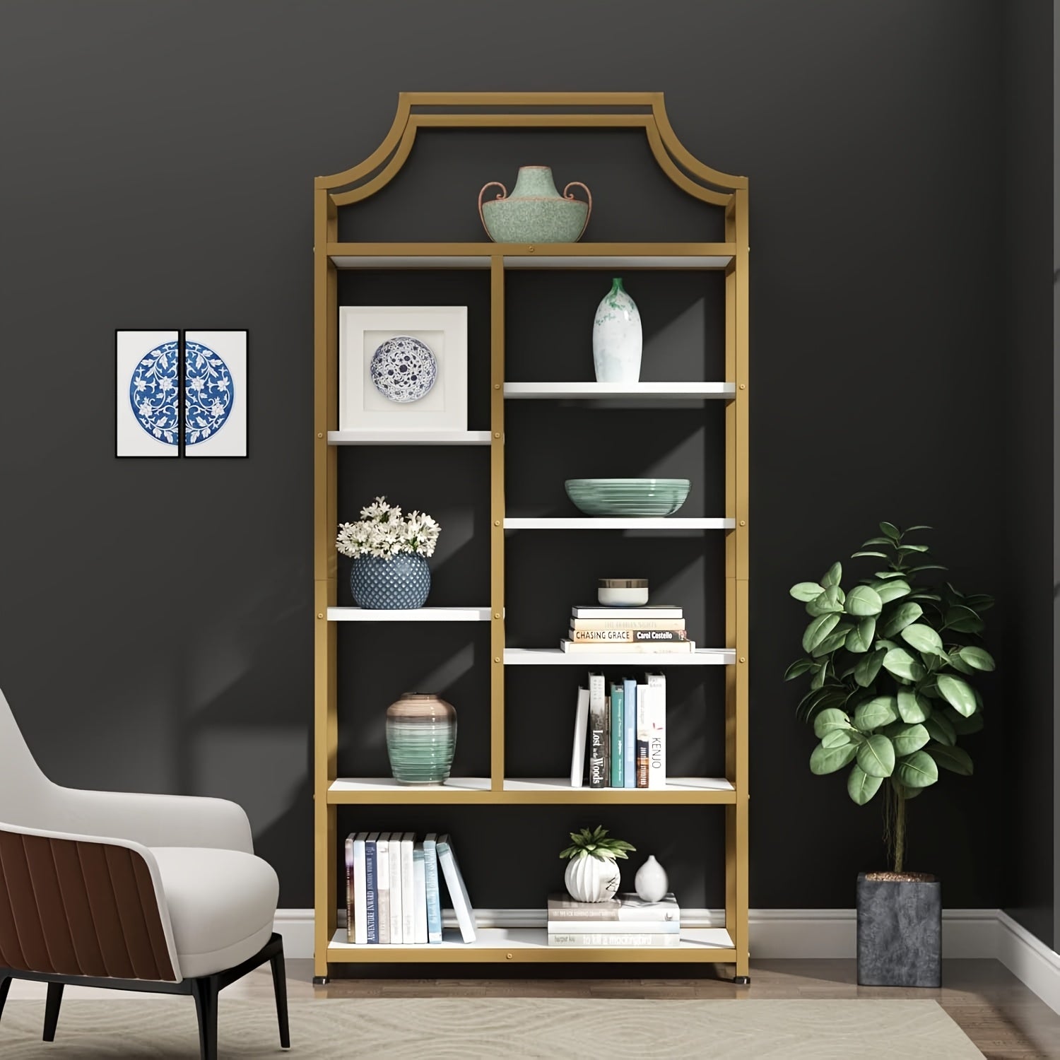 Lux 8-Shelf Open Bookshelf, 70.87\