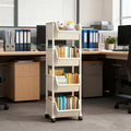 Multi-Functional Bookshelf, Floor Standing Storage Rack, Movable Snack & Sundries Cart, Multi-Layer Organizer Shelf for Living Room And Kitchen