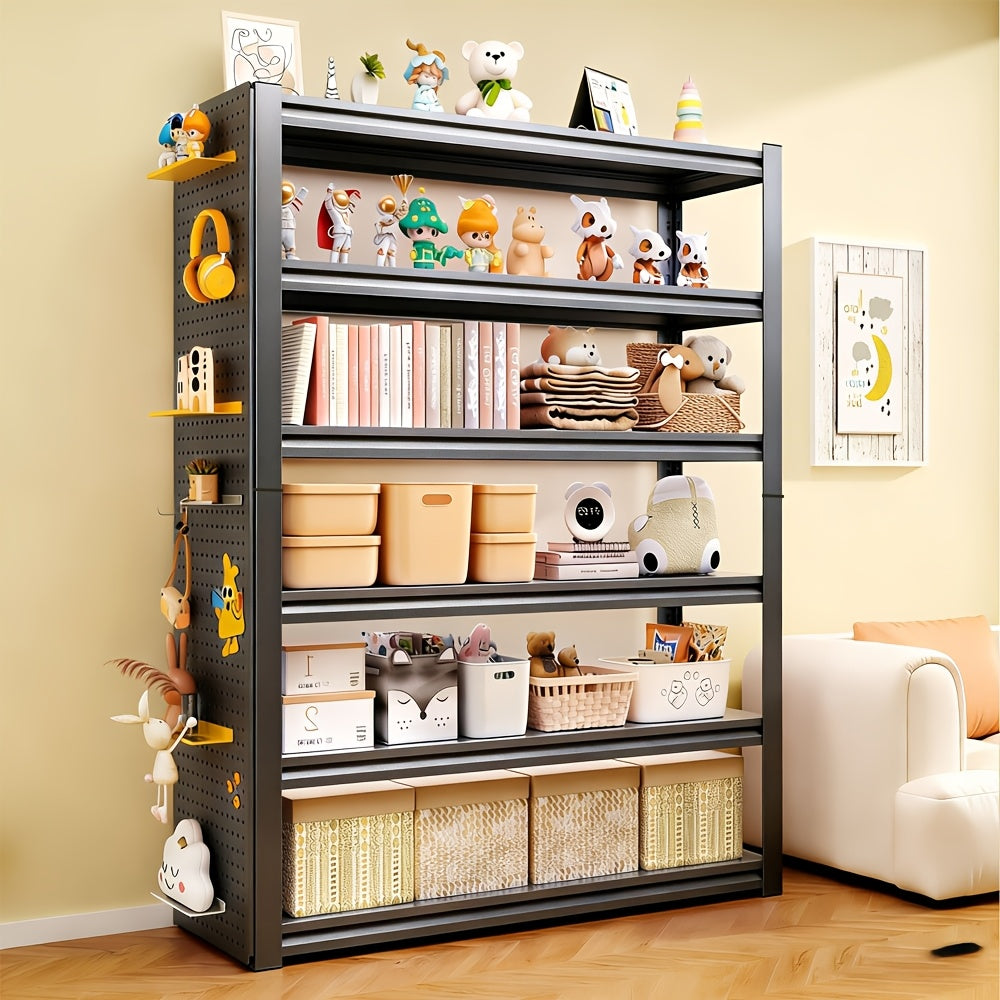 House 6-Tier Shelving, 3000lbs Adjustable Storage Shelves, Boltless Book Shelf, Shelf Organizer for Kitchen, Living Room, Study, Open Display Shelves, Toy Storage Organizer with Anti-Tilt Device, Modern Book Cases And Book Shelves, 45''W*18''D*82''H