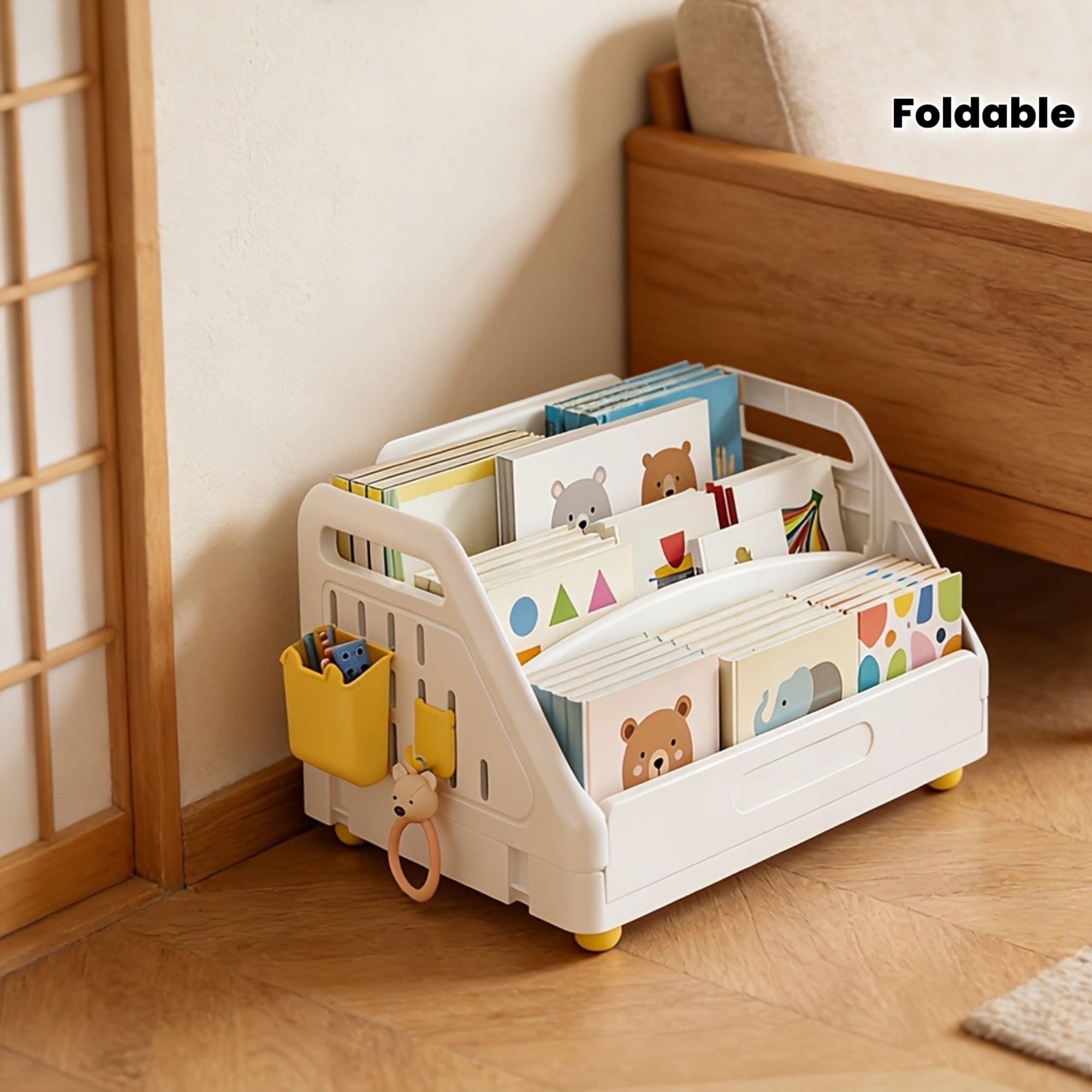 Stylish Multi-Tier Book Storage Rack With Clear Classification, Sturdy & Space-Saving Design, Foldable Multifunction Bookshelf\u002FOrganizer For Bedroom And Bedside, Ideal For Neatly Storing Books And Daily Items, Standing Shelf
