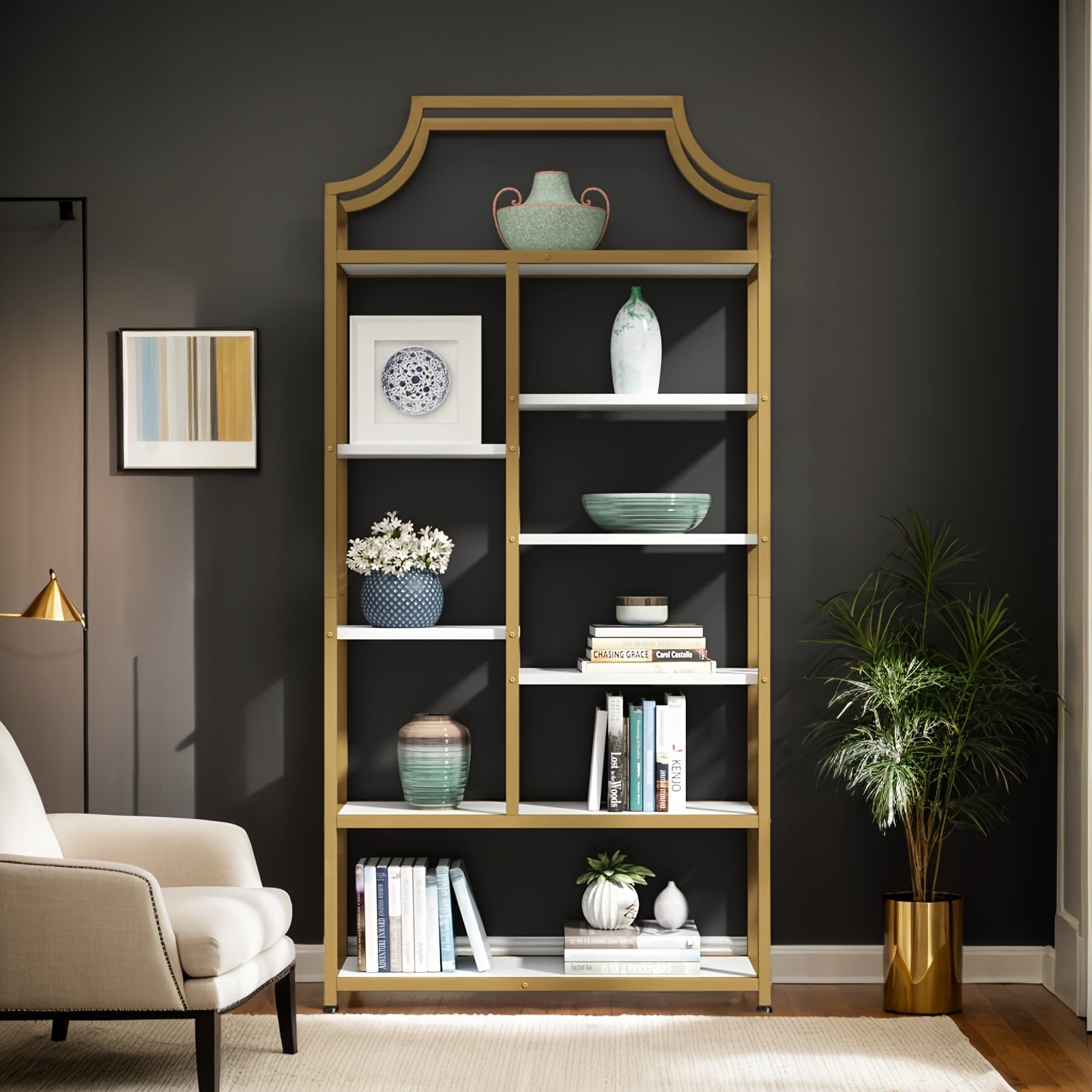 Lux 8-Shelf Open Bookshelf, 70.87\