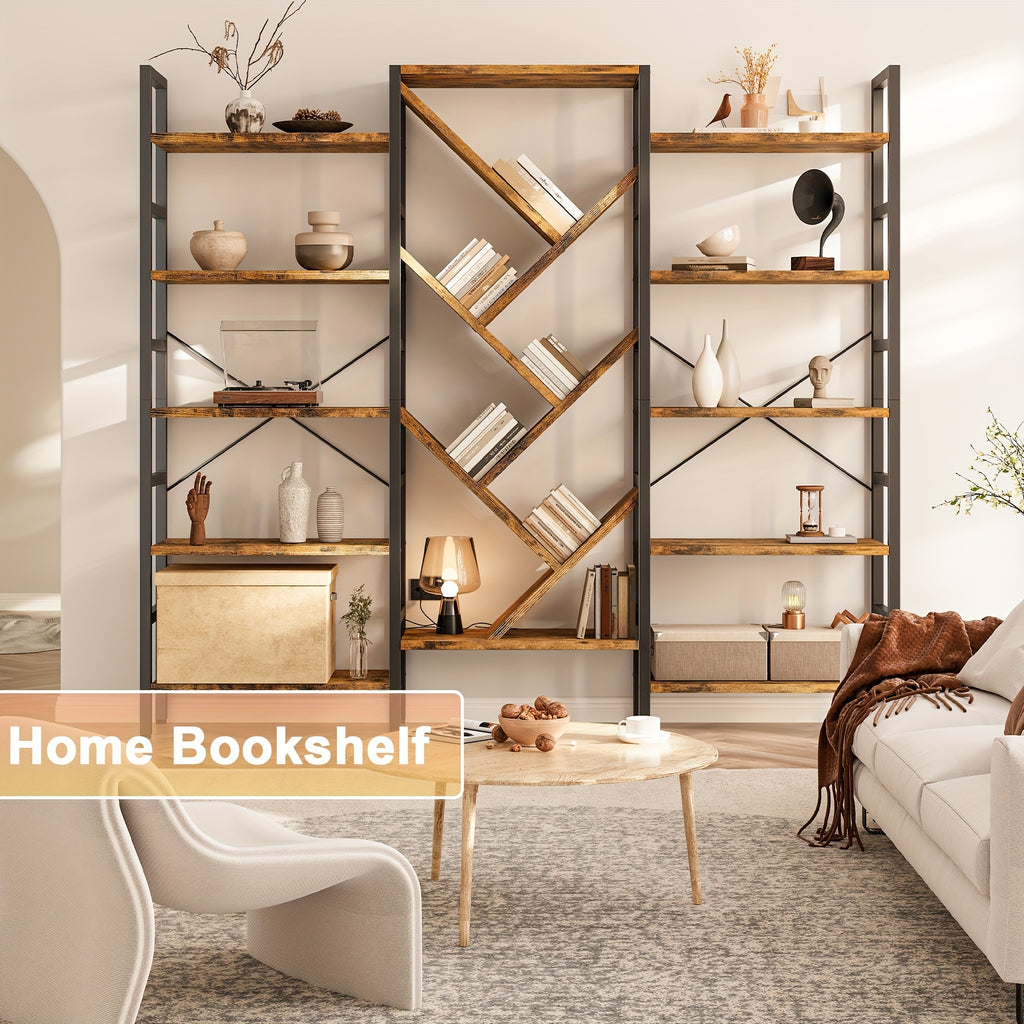 A Spacious Wooden Bookcase Measuring 70.9\