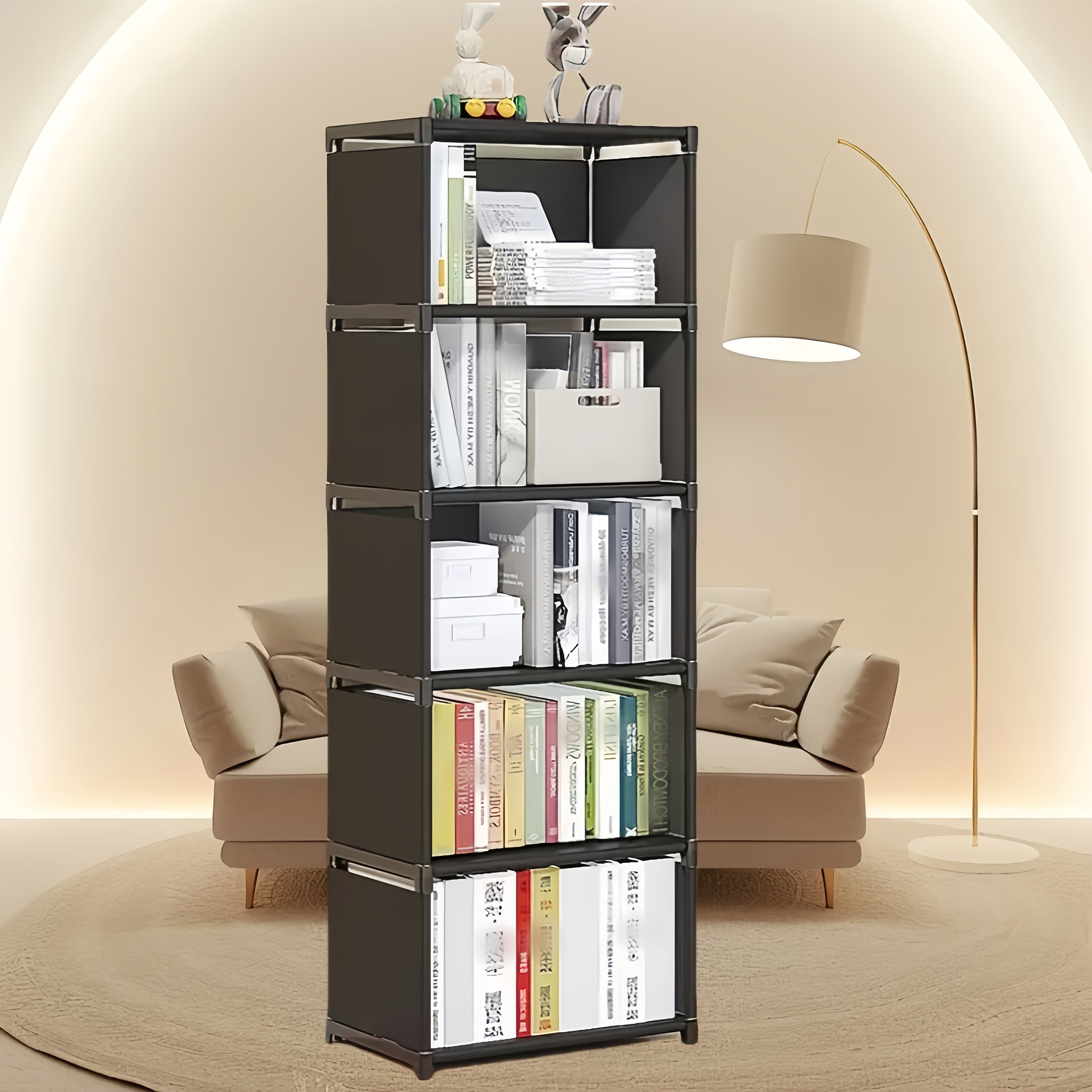 Home Simple Bookshelf Home Simple Bookshelf, Student Small Bookshelf, Desktop Office Bookshelf, Rental House Storage Rack, Dormitory Luggage Rack, Bedside Bedroom Floor To Floor Shelf