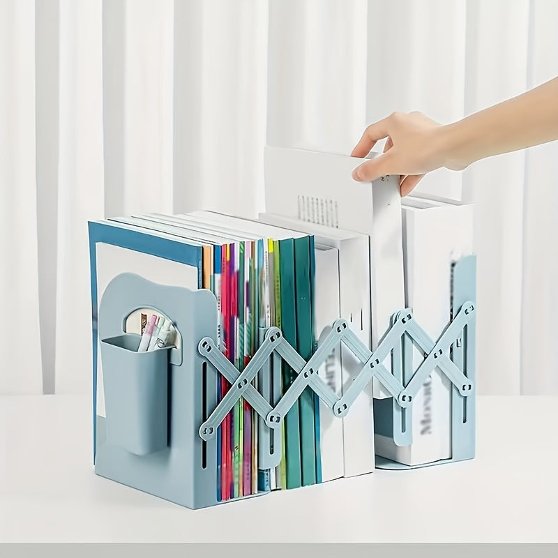 2026 New Standalone Collapsible Bookshelf, A-Frame Design, Office Storage, Compact Bookshelf, Ideal for Home And Workplace, Expandable, Space-Efficient Layout, Works with Pen Holders, Perfect for Christmas Gifts!
