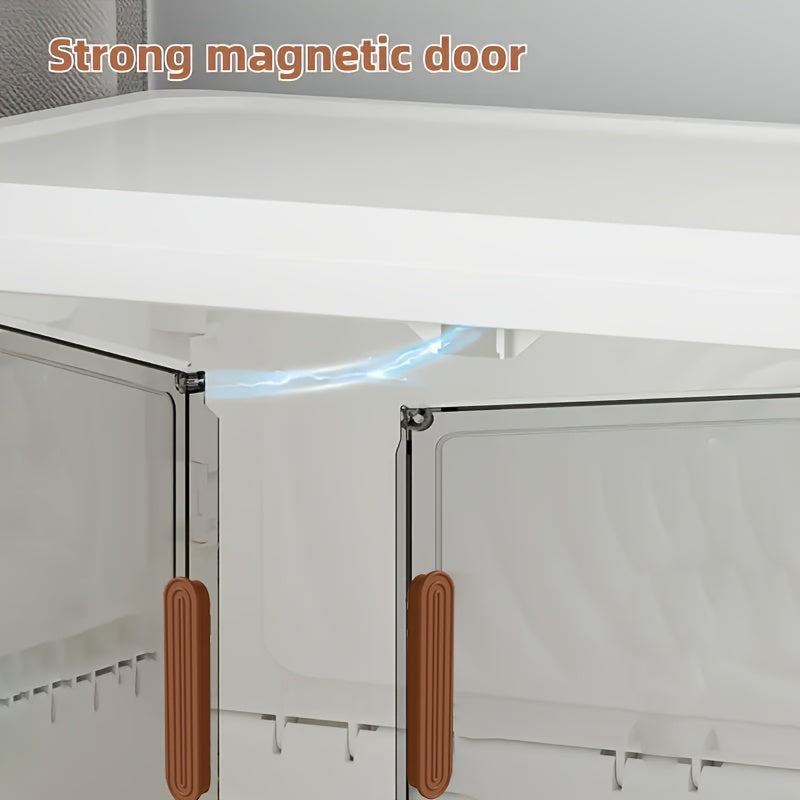 1\u002F2\u002F3\u002F4\u002F5-Layer Extra Large Storage Cabinet, Multi-Layer Foldable Storage Box with Door, Stackable Storage Cabinet for Shoes, Sundries, Books, Clothes, Home Storage Organizer for Closet, Wardrobe, Bedroom, Bathroom, Office, Kitchen