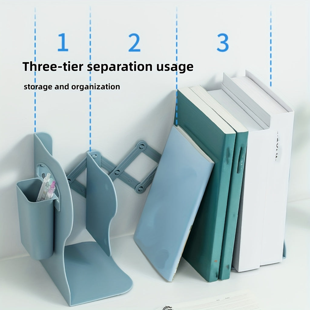 2026 New Standalone Collapsible Bookshelf, A-Frame Design, Office Storage, Compact Bookshelf, Ideal for Home And Workplace, Expandable, Space-Efficient Layout, Works with Pen Holders, Perfect for Christmas Gifts!