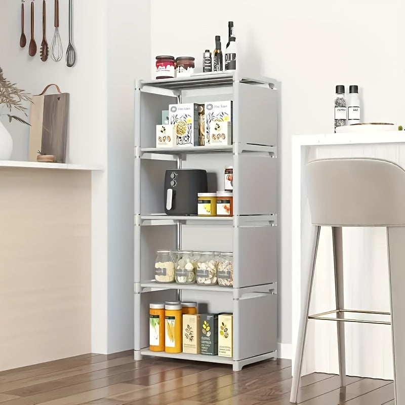 1pc Multi-layer Easy-to-assemble Bookshelf, Home-use Simple Wardrobe, Multifunctional Storage Cabinet, Suitable for Offices, Rental Rooms, And Dormitories.