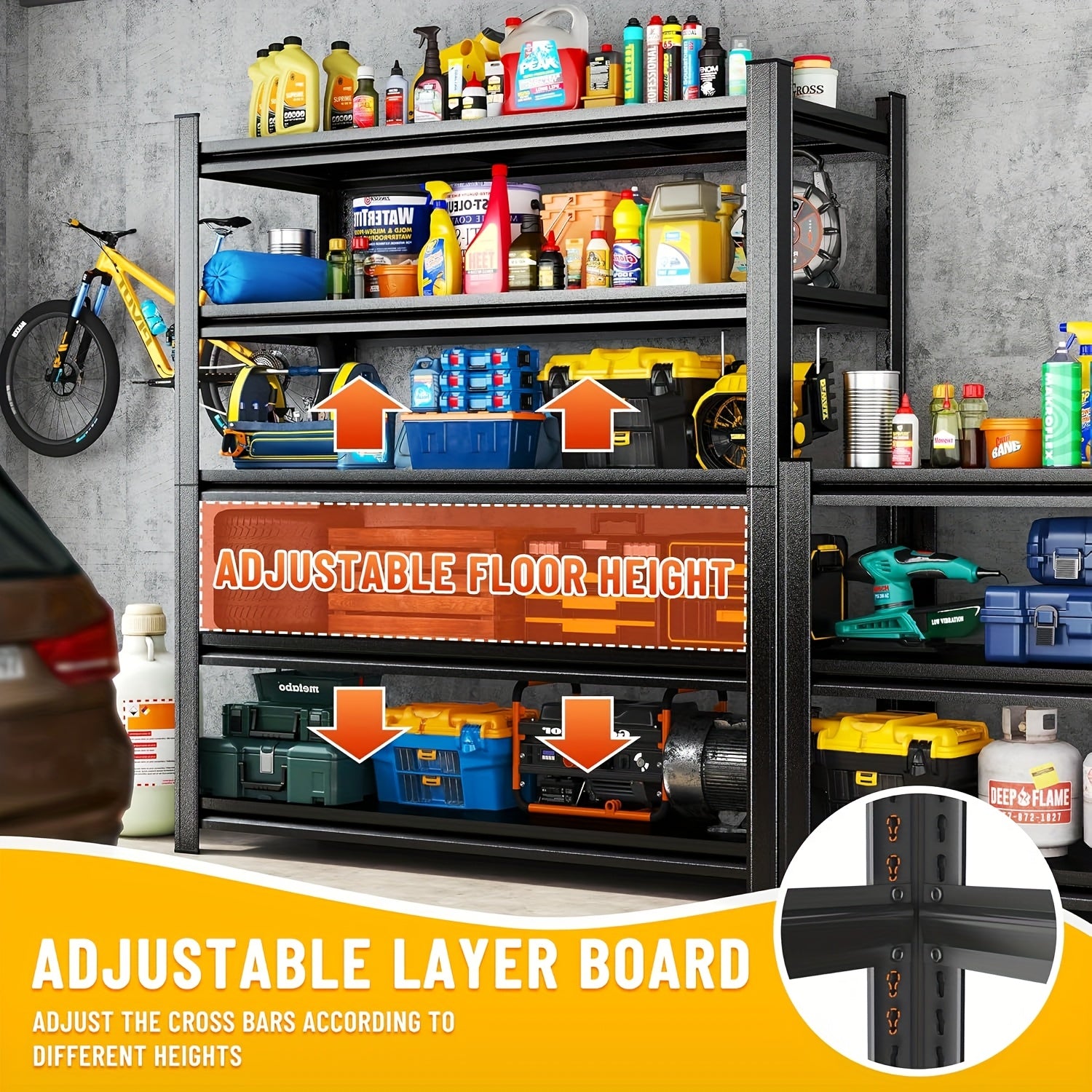 House 6-Tier Shelving, 3000lbs Adjustable Storage Shelves, Boltless Book Shelf, Shelf Organizer for Kitchen, Living Room, Study, Open Display Shelves, Toy Storage Organizer with Anti-Tilt Device, Modern Book Cases And Book Shelves, 45''W*18''D*82''H
