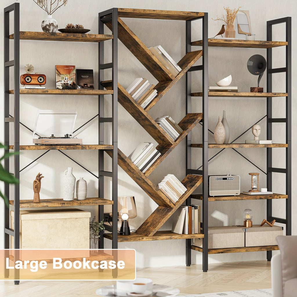 A Spacious Wooden Bookcase Measuring 70.9\