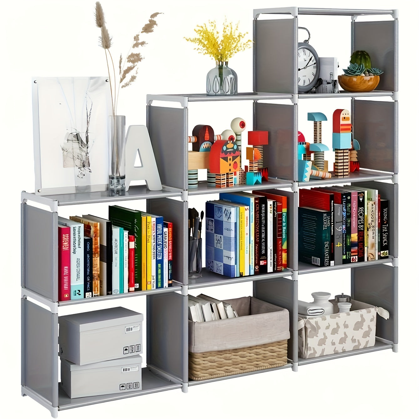 Versatile And Straightforward Bookshelf - Quick to Put Together, Compact Design, Ideal for Home Offices, Student Housing, And Rented Flats