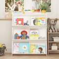 6-Cube Bookcase, Wooden 3-tier Open Storage Bookshelf, Modern Multipurpose Display Cabinet for Living Room, Study & Reading Nook, Modern Minimalist Design, White