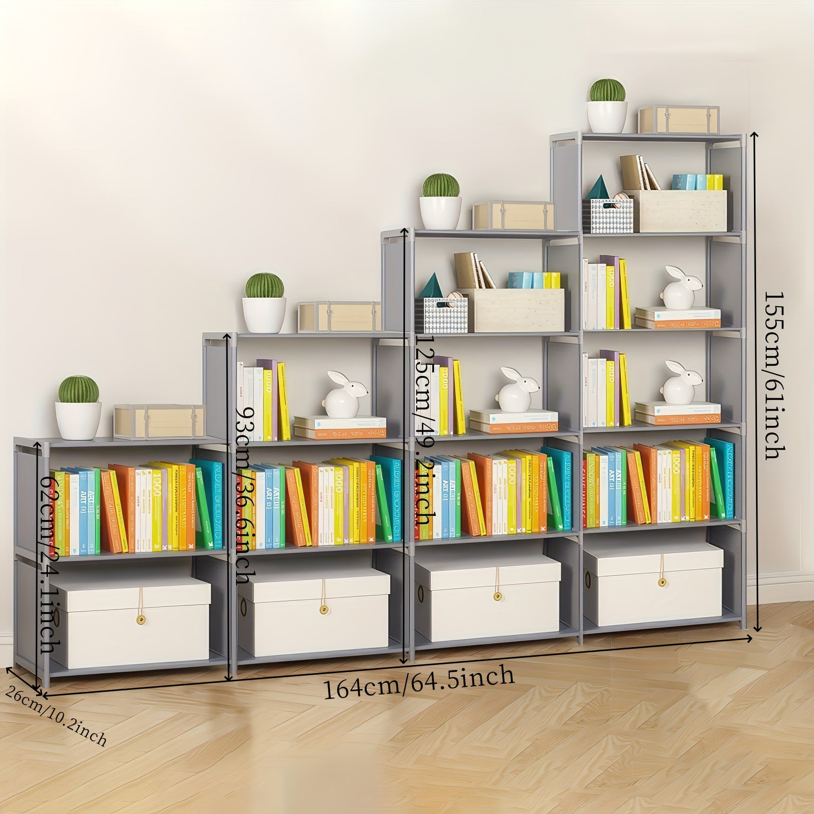 Versatile And Straightforward Bookshelf - Quick to Put Together, Compact Design, Ideal for Home Offices, Student Housing, And Rented Flats