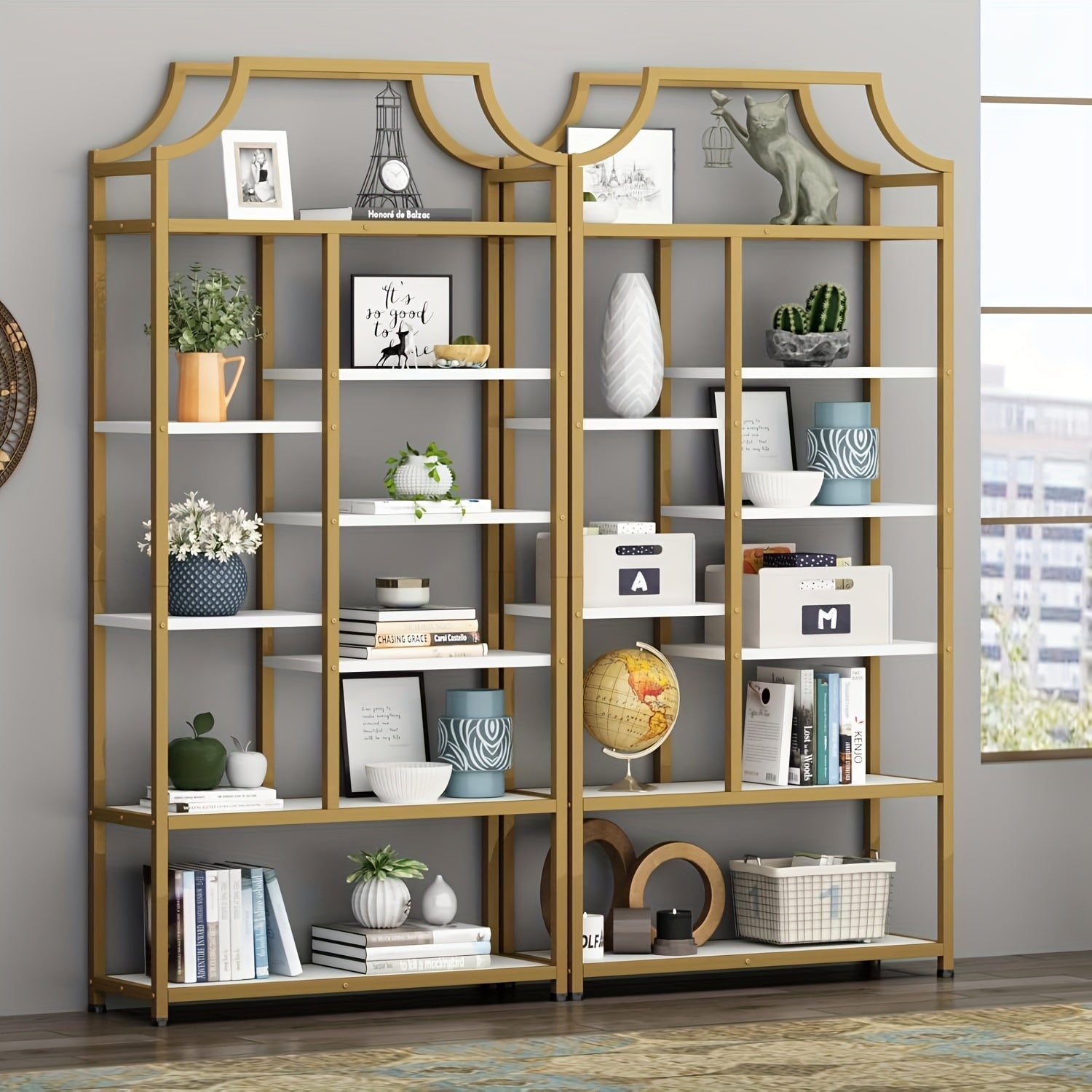 Lux 8-Shelf Open Bookshelf, 70.87\