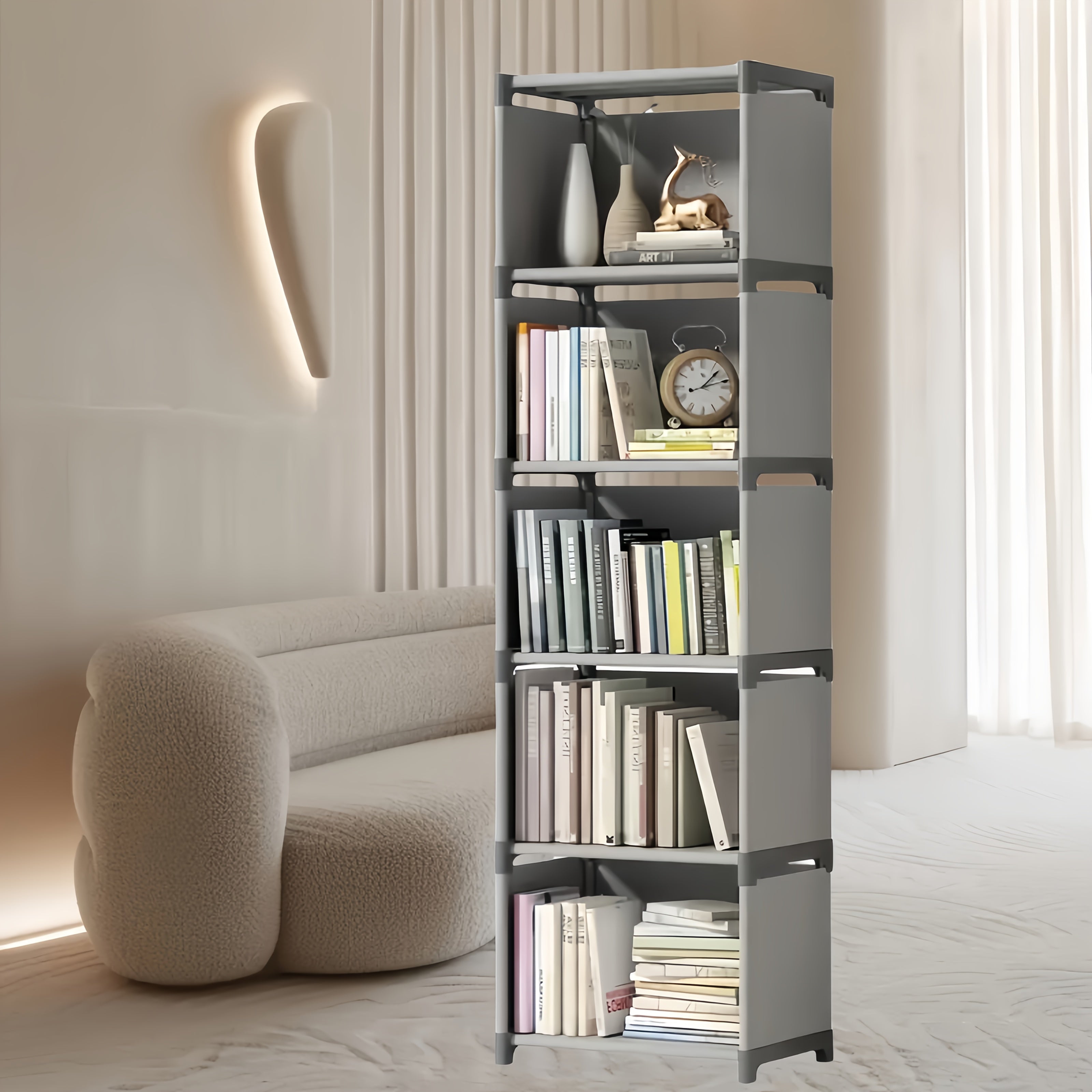 Home Simple Bookshelf Home Simple Bookshelf, Student Small Bookshelf, Desktop Office Bookshelf, Rental House Storage Rack, Dormitory Luggage Rack, Bedside Bedroom Floor To Floor Shelf