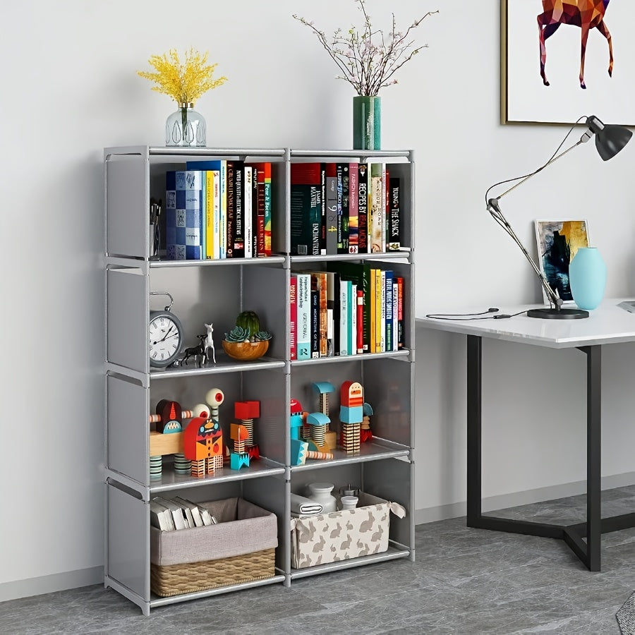Easy-To-Assemble Multi-Tier Book Storage Shelf, Easy Wardrobe for Household Clothing Storage, Versatile Dust-Resistant Utility Cabinet, Ideal for Offices, Classrooms, Rental Spaces, And Dorms