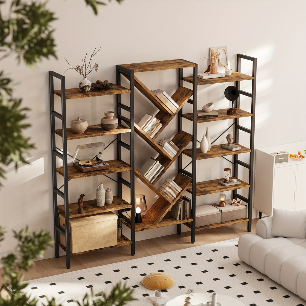 A Spacious Wooden Bookcase Measuring 70.9\