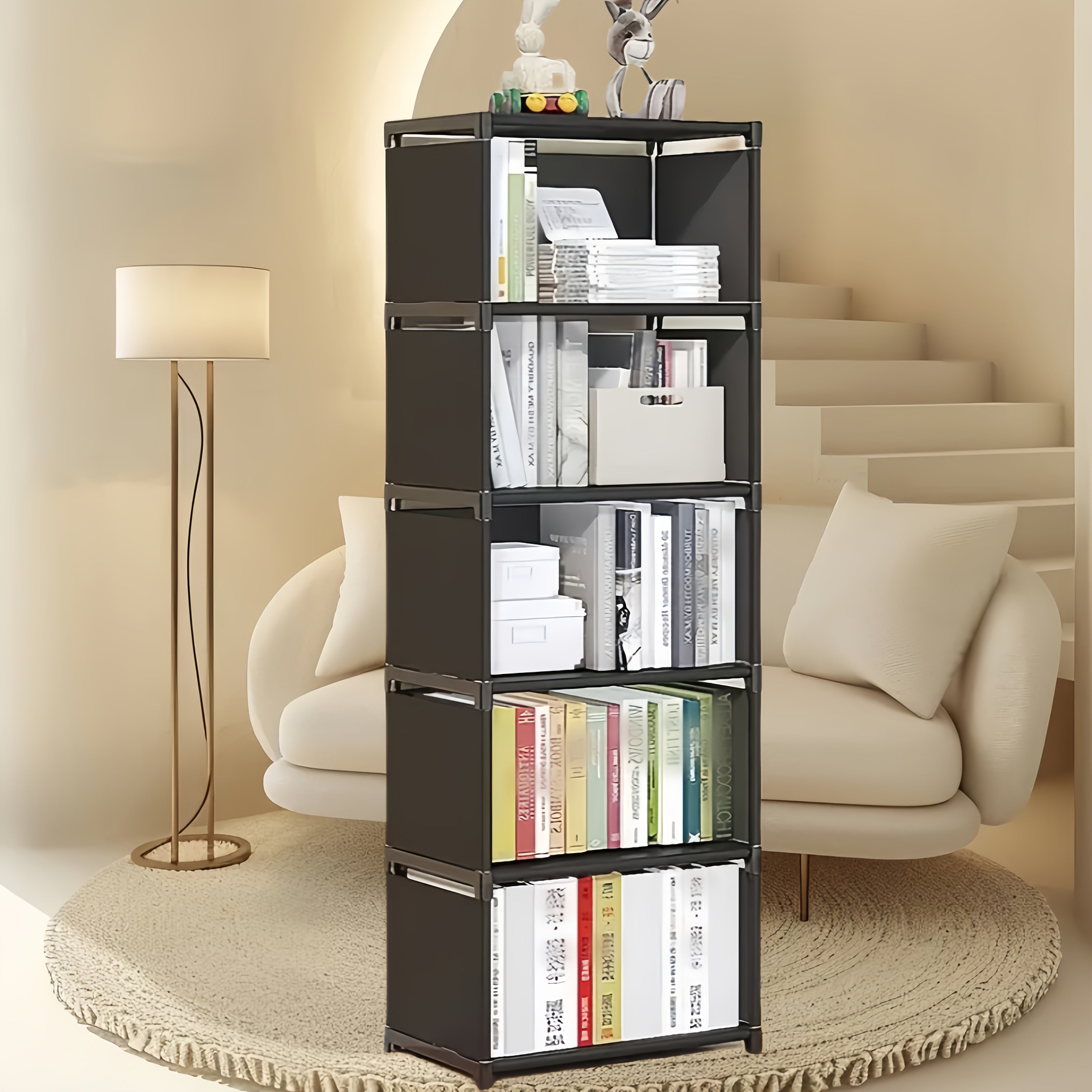 Home Simple Bookshelf Home Simple Bookshelf, Student Small Bookshelf, Desktop Office Bookshelf, Rental House Storage Rack, Dormitory Luggage Rack, Bedside Bedroom Floor To Floor Shelf
