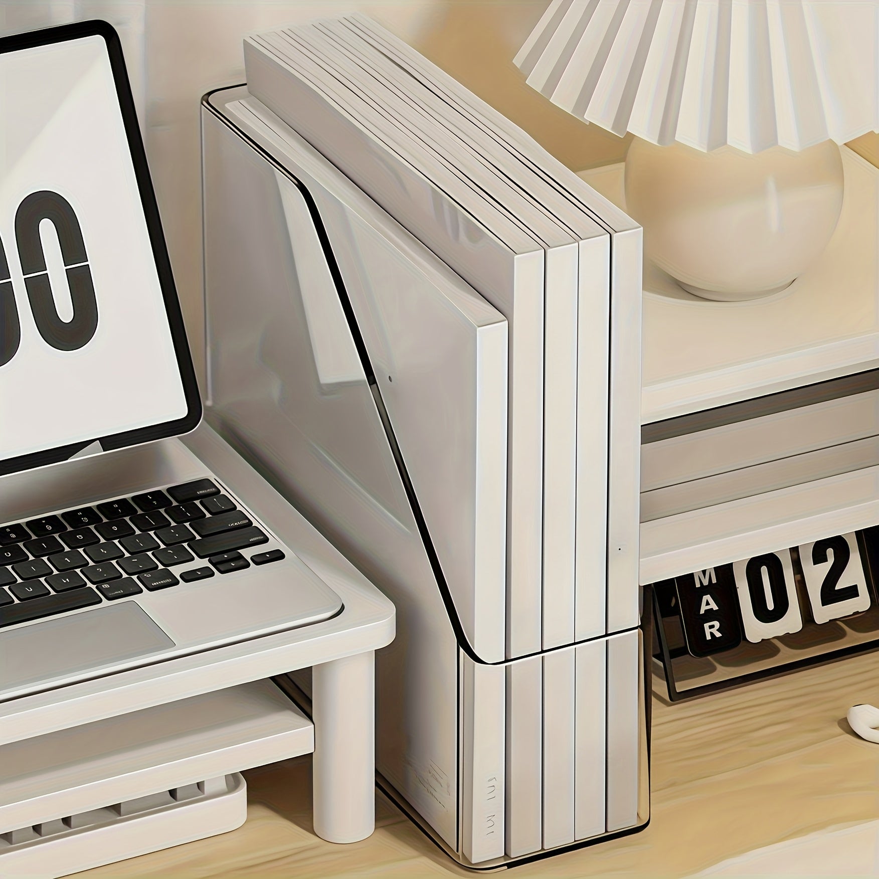 2pcs Transparent Acrylic Bookshelf\u002FTransparent File Folder\u002FDesktop File Organizer\u002FMulti-Functional Office Supplies Storage Rack\u002FVertical Bookshelf and Stationery Rack