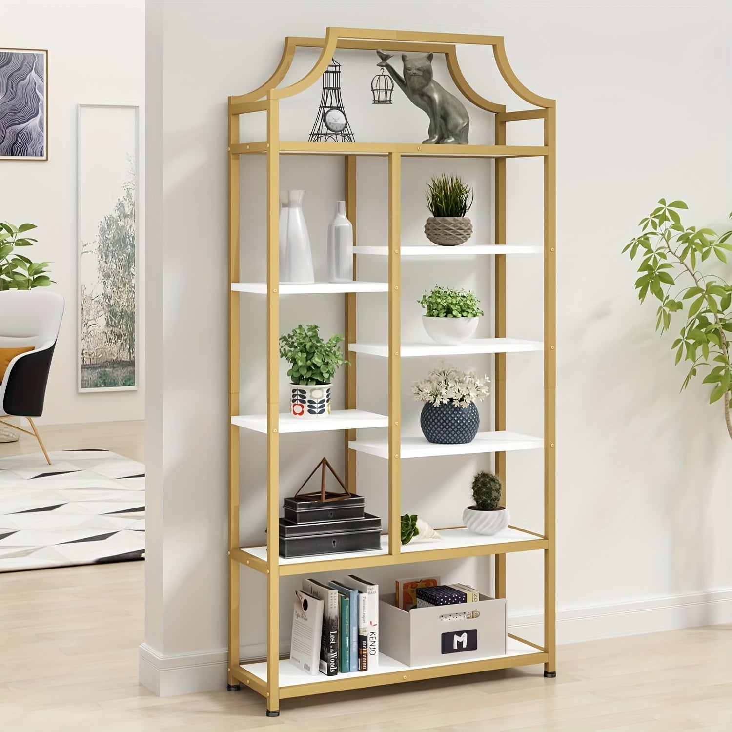 Lux 8-Shelf Open Bookshelf, 70.87\