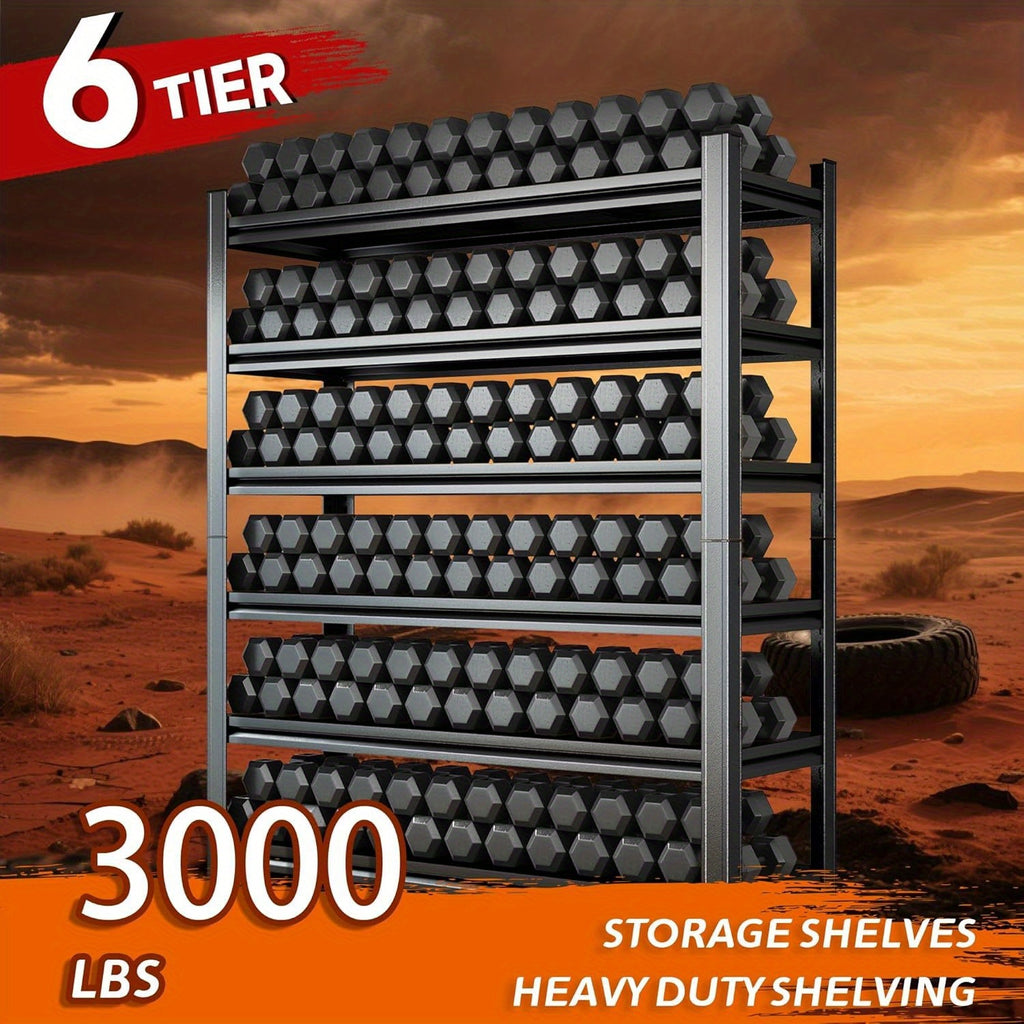 House 6-Tier Shelving, 3000lbs Adjustable Storage Shelves, Boltless Book Shelf, Shelf Organizer for Kitchen, Living Room, Study, Open Display Shelves, Toy Storage Organizer with Anti-Tilt Device, Modern Book Cases And Book Shelves, 45''W*18''D*82''H