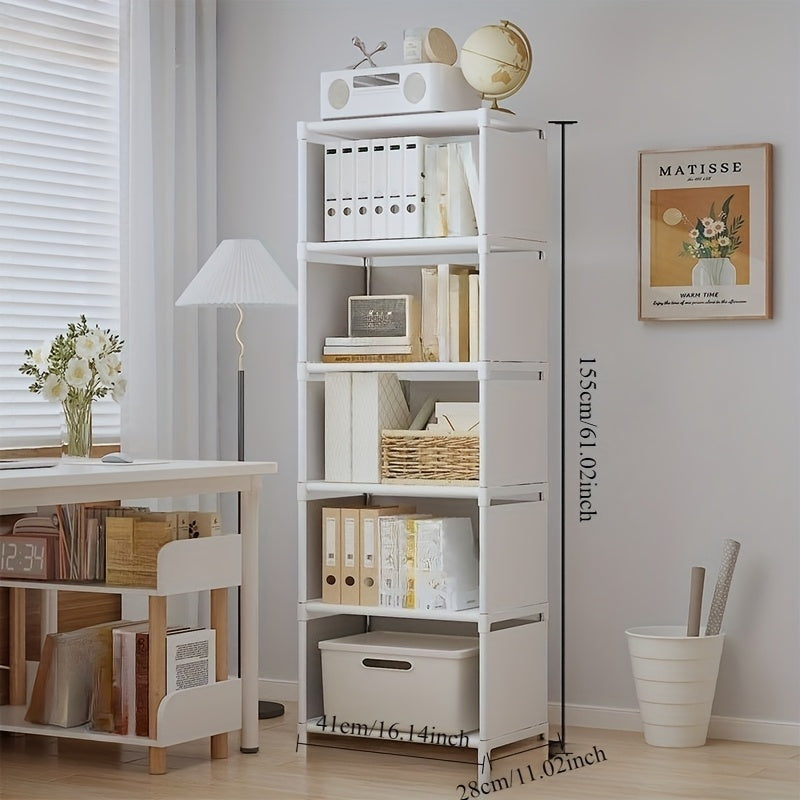 Home Simple Bookshelf Home Simple Bookshelf, Student Small Bookshelf, Desktop Office Bookshelf, Rental House Storage Rack, Dormitory Luggage Rack, Bedside Bedroom Floor To Floor Shelf
