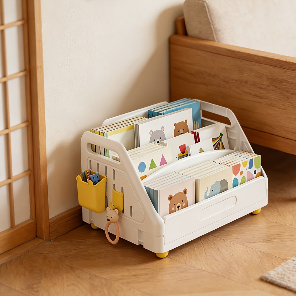 Stylish Multi-Tier Book Storage Rack With Clear Classification, Sturdy & Space-Saving Design, Foldable Multifunction Bookshelf\u002FOrganizer For Bedroom And Bedside, Ideal For Neatly Storing Books And Daily Items, Standing Shelf
