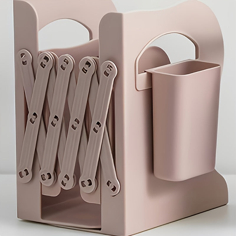 2026 New Standalone Collapsible Bookshelf, A-Frame Design, Office Storage, Compact Bookshelf, Ideal for Home And Workplace, Expandable, Space-Efficient Layout, Works with Pen Holders, Perfect for Christmas Gifts!
